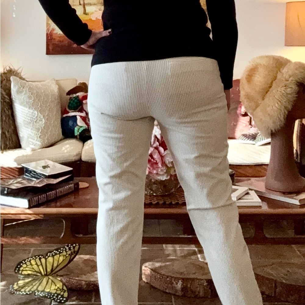 Banana Republic White Pinstripe Pants - Picture 2 of 8